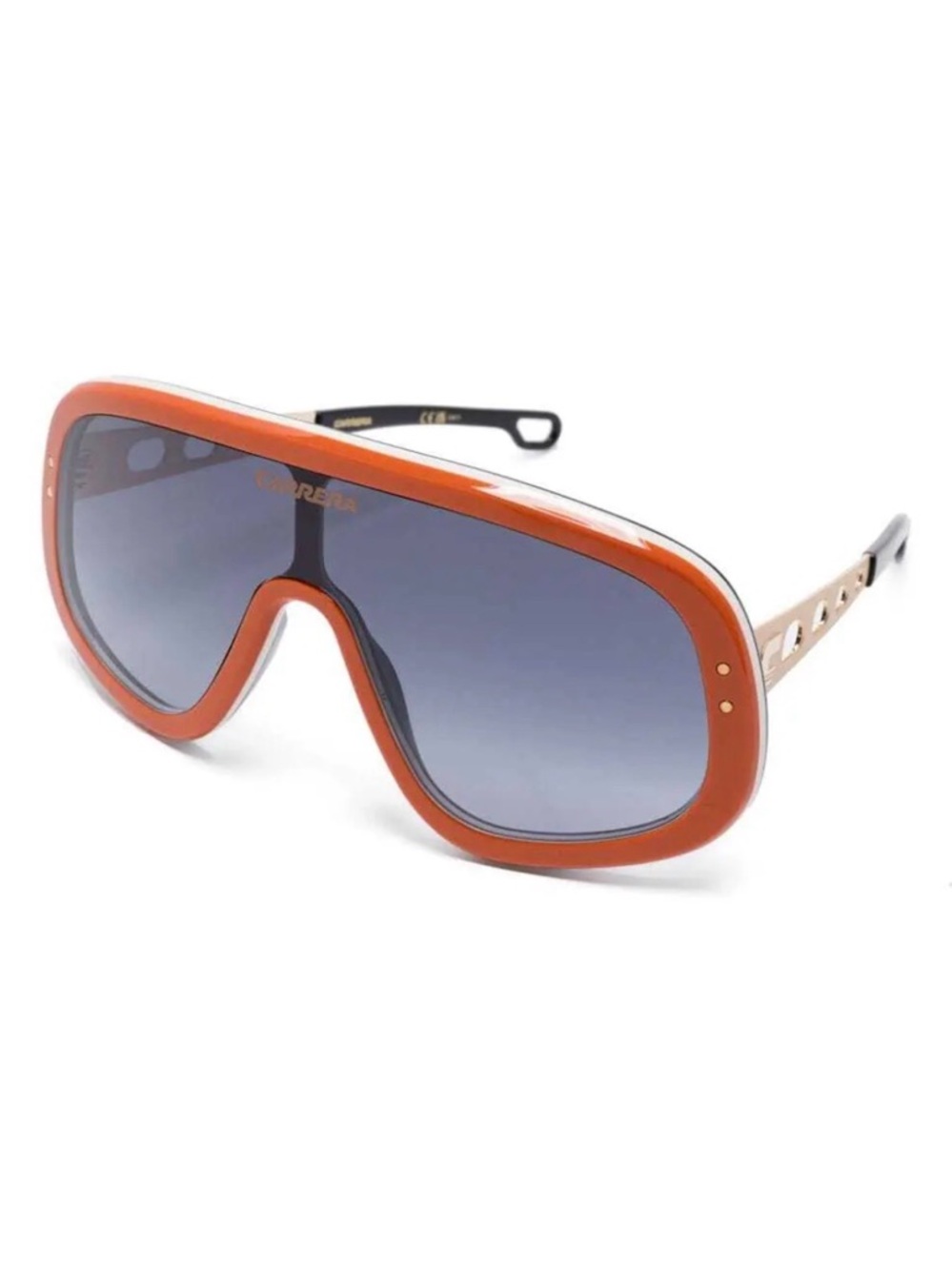 New Carrera Flaglab 17 C3E9O Oversized Shield Sunglasses in Orange, Authentic - Picture 10 of 12